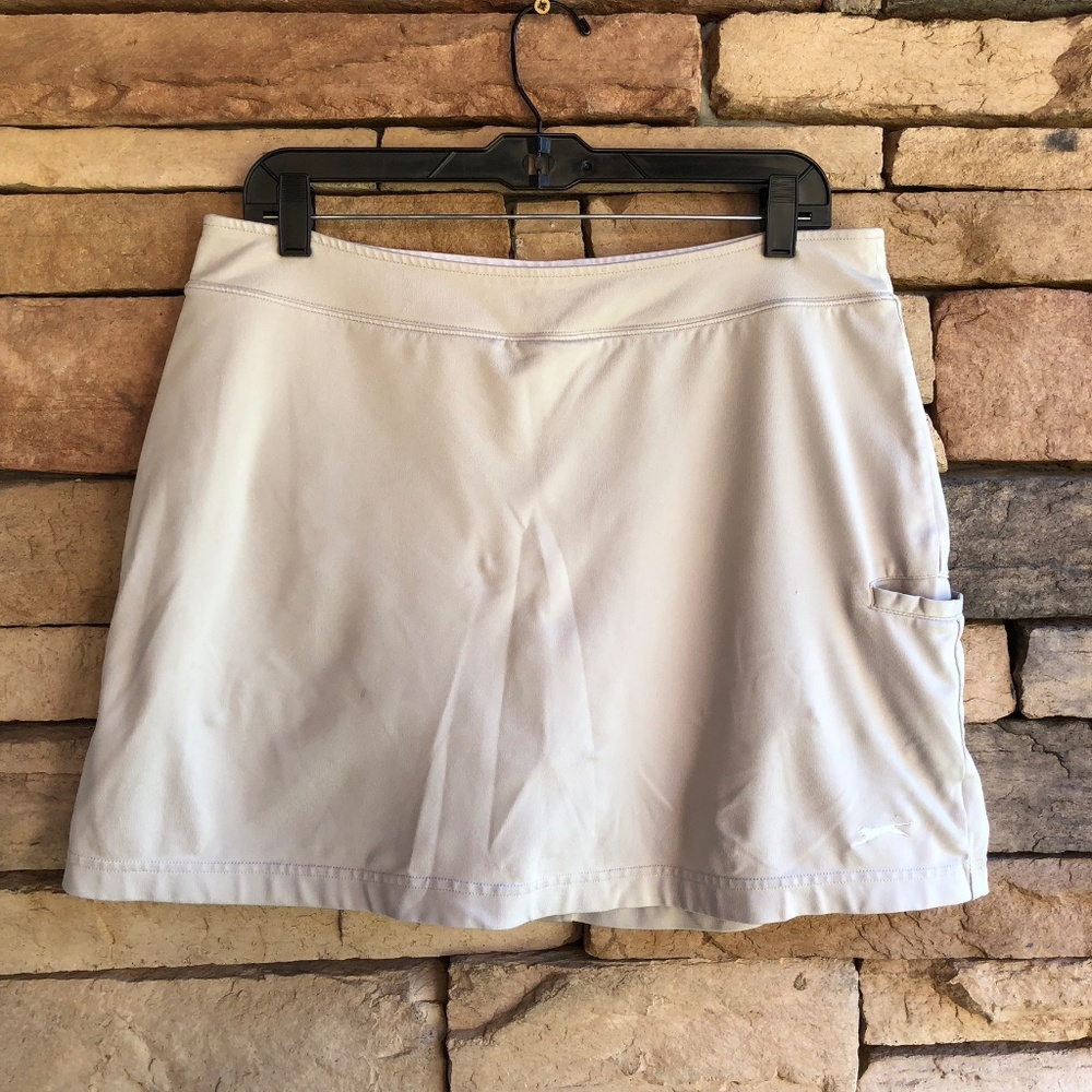Slazenger tan stretch golf activewear skort Large